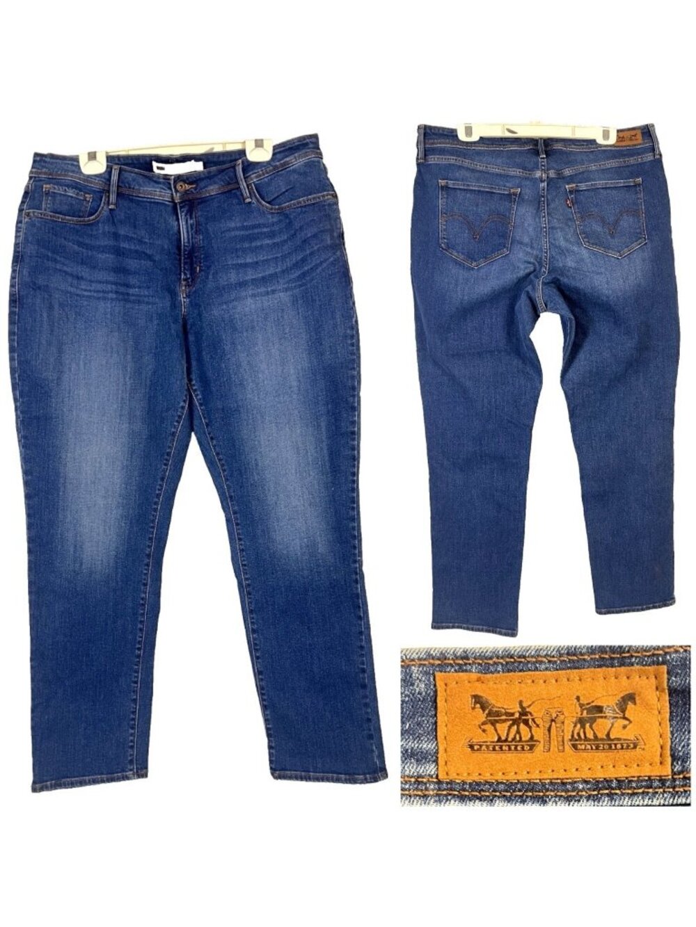 Levis 512 Perfectly Shaping Womens Skinny Leg Jeans size 20w 37x30 True Fit 2014
